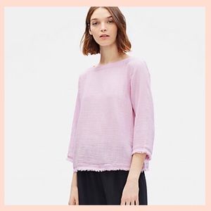 EILEEN FISHER Organic Cotton lofty gauze popover